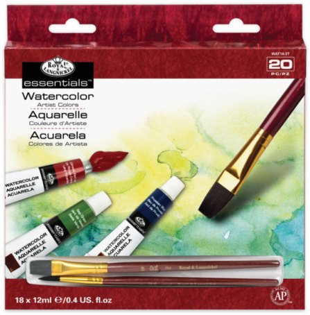 Royal & Langnickel Royal & Langnickel 18 x 12ml Watercolor Paint Set with 2 Brushes WAT18-3T