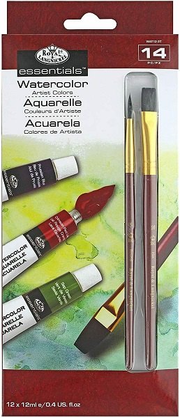 Royal & Langnickel Royal & Langnickel 12 x 12ml Watercolor Paint Set with 2 Brushes WAT12-3T