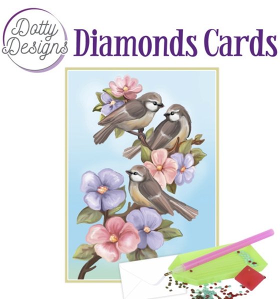 Find It Media Dotty Designs Diamond Cards - Three Birds DDDC1040