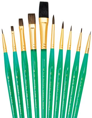 Royal & Langnickel Royal & Langnickel Synthetic Camel Ultra Short Artist 10 Paint Brush Set SVP4