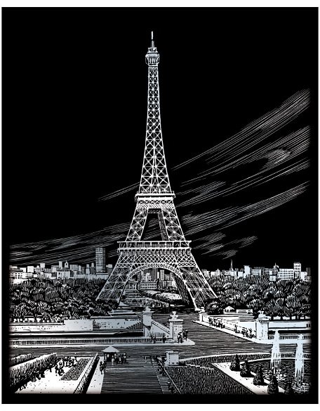 Royal & Langnickel Royal & Langnickel Engraving Scratch Art Silver Foil Eiffel Tower SILF35-3T