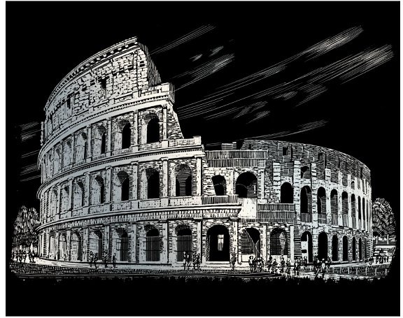 Royal & Langnickel Royal & Langnickel Engraving Scratch Art Silver Foil Colosseum Rome SILF36-3T