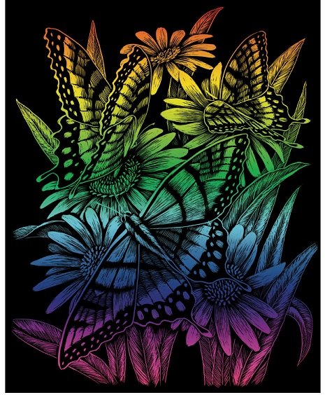 Royal & Langnickel Royal & Langnickel Engraving Scratch Art Rainbow Foil Butterflies & Daisies RAIN27-3T