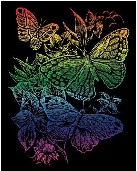 Royal & Langnickel Royal & Langnickel Engraving Scratch Art Rainbow Foil Butterflies RAIN12-3T