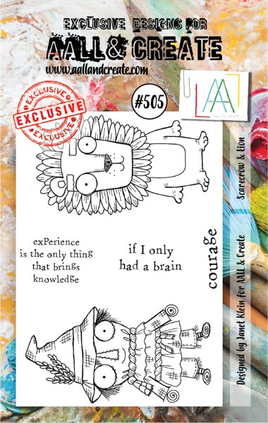 Aall & Create A7 Stamp #505 - Scarecrow & Lion