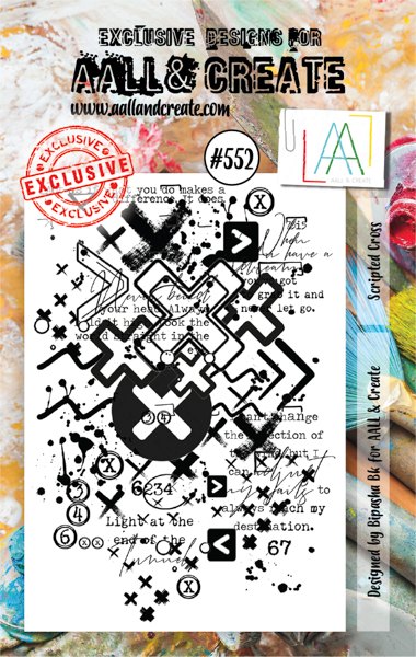 Aall & Create A7 Stamp #552 - Scripted Cross