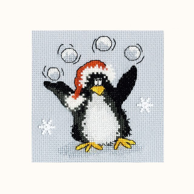Bothy Threads Bothy Threads PPP Playing Snowballs Christmas Card Counted Cross Stitch Kit XMAS34