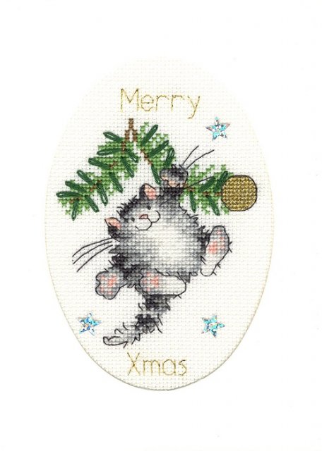 Bothy Threads Bothy Threads Swing Into Xmas Christmas Card Counted Cross Stitch Kit XMAS40