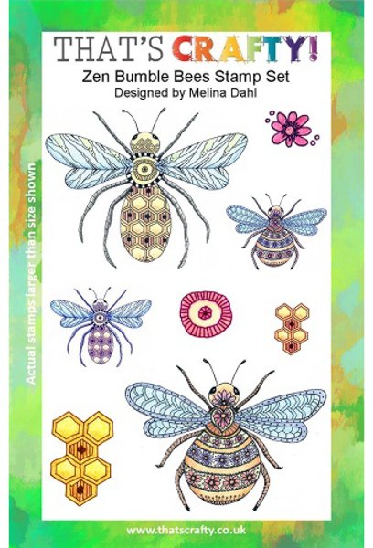 That's Crafty! Clear Stamp Set - Zen Bumble Bees TC017