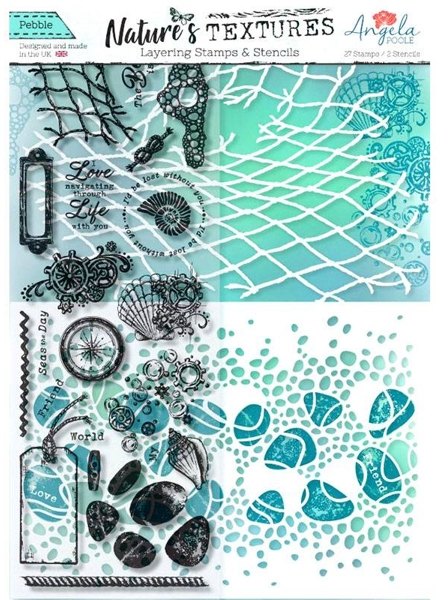 Creative Expressions Angela Poole Natures Textures Pebble Layering Stamps & Stencil Set