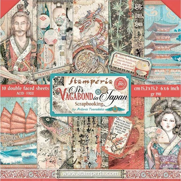 Stamperia Stamperia Scrapbooking Pad 15.24 x 15.24 cm (6×6) Double Face Sir Vagabond In Japan SBBXS08