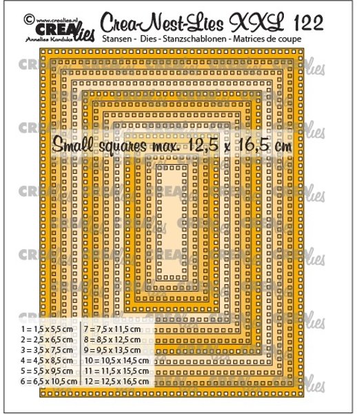 Crealies Crea-Nest-Lies XXL Dies No. 122, Rectangles with Small Squares CLNestXXL122