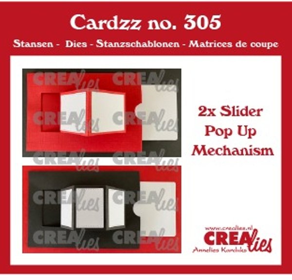 Crealies Crealies Cardzz dies No. 305, 2x Slider Pop Up Mechanism, Fits In Most Cardsizes CLCZ305