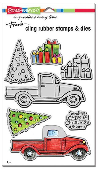 Stampendous Cling Stamp & Dies Set - Truck Tidings