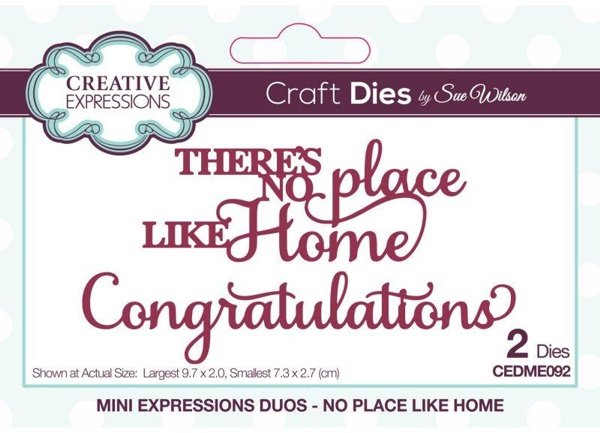 Creative Expressions Creative Expressions Sue Wilson Mini Expressions Duos No Place Like Home Craft Die