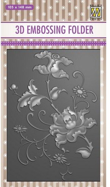 Nellie Snellen Nellie's Choice 3D Emb. folder - Exotic flower EF3D027 105x148mm