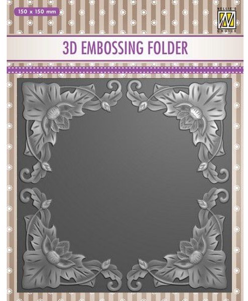 Nellie Snellen Nellie's Choice 3D Emb. folder - Exotic Flower frame EF3D028 150x150mm
