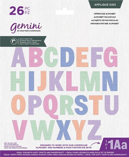 Crafter's Companion Gemini - Multi Craft Dies - Appliqué - Uppercase Alphabet