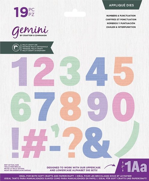 Crafter's Companion Gemini - Multi Craft Dies - Appliqué - Numbers & Punctuation