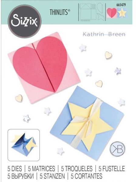 Sizzix Sizzix Thinlits Die – Box, Heart & Star Card by Kath Breen 665479