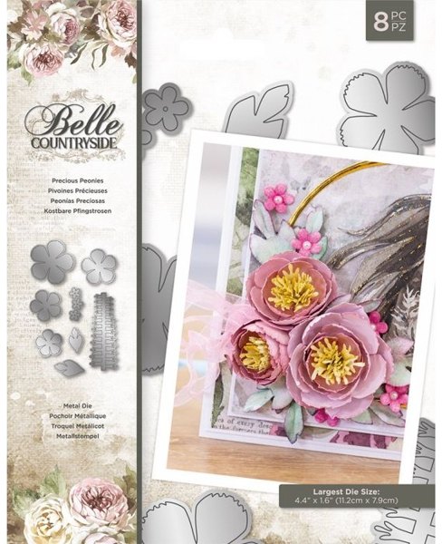 Crafter's Companion Belle Countryside - Metal Die - Precious Peonies