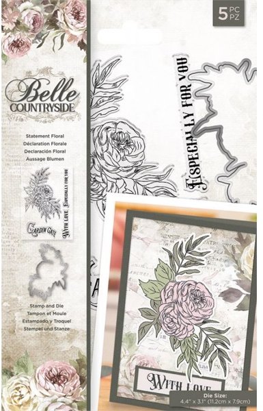 Crafter's Companion Belle Countryside - Stamp & Die Set - Statement Floral