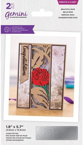 Crafter's Companion Gemini Cut In Panel Create a Card - Beautiful Rose