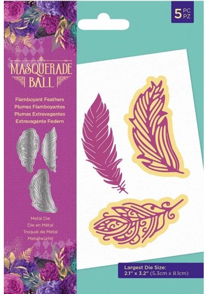 Crafter's Companion Masquerade Ball - Die - Flamboyant Feathers