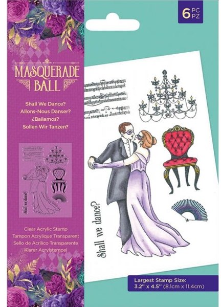 Crafter's Companion Masquerade Ball - Clear Acrylic Stamp - Shall We Dance?