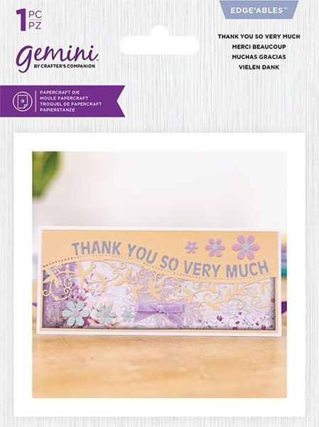 Crafter's Companion Gemini Die – Curve Border Edgeables - Thank You So Very much