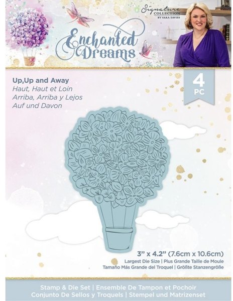 Crafter's Companion Sara Davies Enchanted Dreams Stamp & Die Set - Up,Up and Away