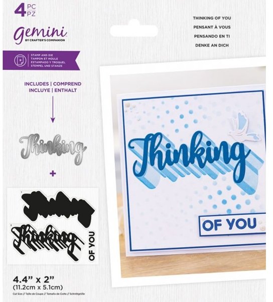 Crafter's Companion Gemini – Shadow Stamp & Die – Thinking of you