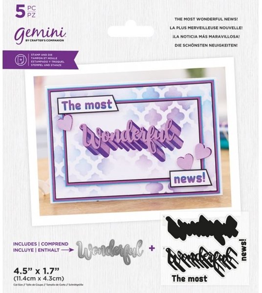 Crafter's Companion Gemini – Shadow Stamp & Die – The most Wonderful news!