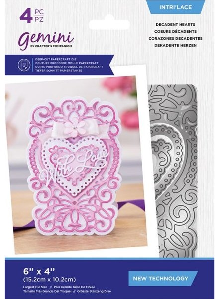 Crafter's Companion Gemini - Metal Die - Intri'Lace - Decadent Hearts