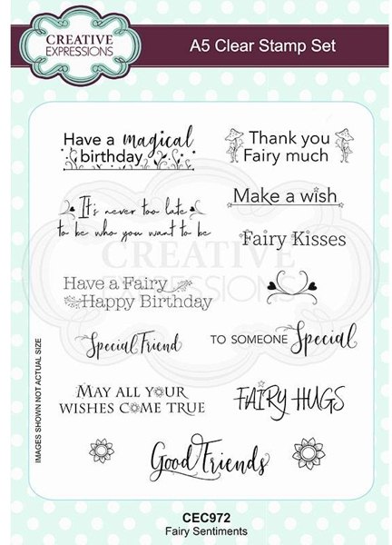 Creative Expressions Creative Expressions Fairy Sentiments A5 Clear Stamp Set