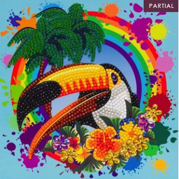 Craft Buddy Craft Buddy “Rainbow Toucan” 18x18cm Crystal Art Card Kit CCK-A78