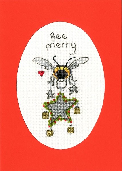 Bothy Threads Bothy Threads Bee Merry Christmas Card Counted Cross Stitch Card Kit XMAS45