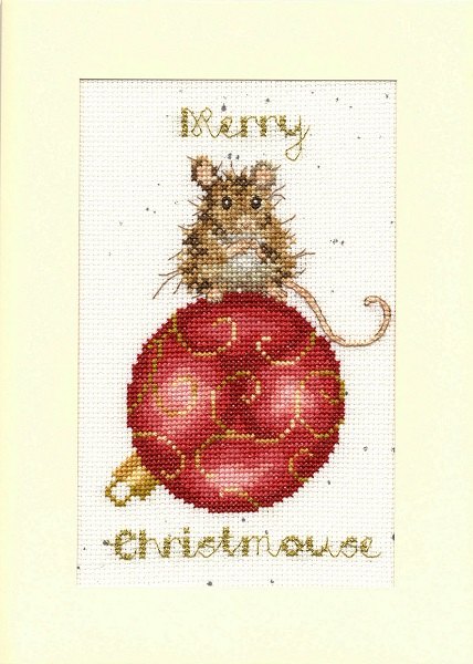 Bothy Threads Bothy Threads Merry Christmouse Hannah Dale Christmas Card Counted Cross Stitch Kit XMAS50