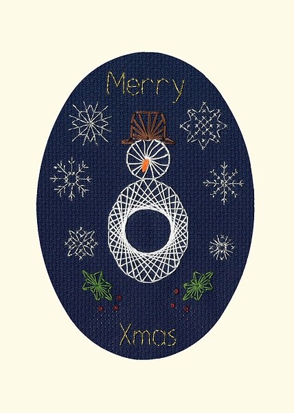 Bothy Threads Bothy Threads Christmas Snowman Christmas Card Counted Cross Stitch Card Kit XMAS43