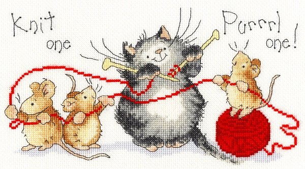 Bothy Threads Bothy Threads Knit One Purrrl One Counted Cross Stitch Kit XMS32