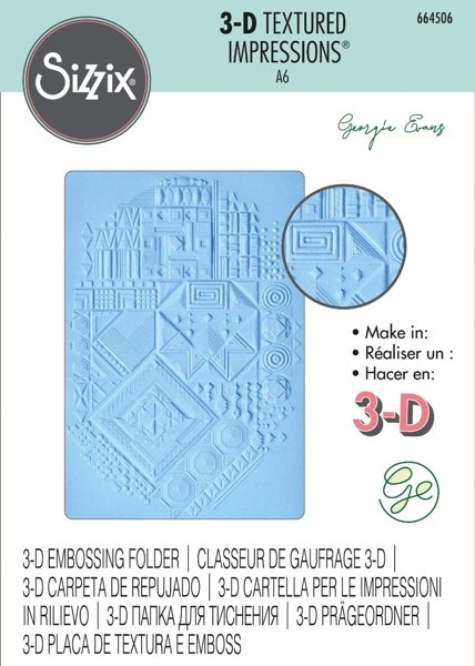 Sizzix Sizzix 3-D Textured Impressions Embossing Folder - Interface by Georgie Evans 664506