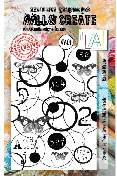 Aall & Create Aall & Create A7 Stamp #601 - Rippled Blooms