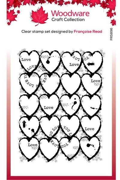 Woodware Woodware Clear Singles Heart Background 4 in x 6 in Stamp
