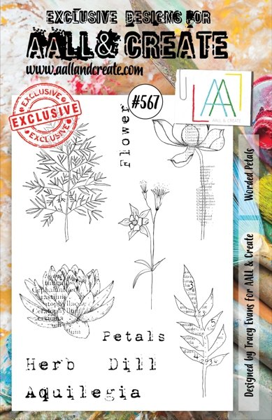Aall & Create Aall & Create A5 Stamp #567 - Worded Petals