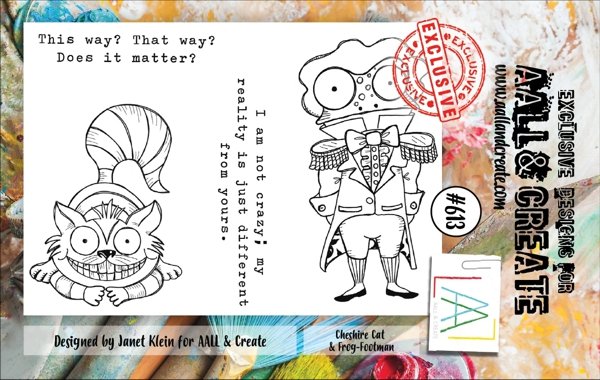 Aall & Create Aall & Create A7 Stamp #613 - Cheshire Cat & Frog Footman