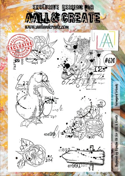 Aall & Create Aall & Create A4 Stamp #620 - Farmyard Friends