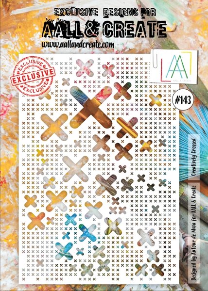 Aall & Create Aall & Create A4 Stencil #143 - Creatively Crossed