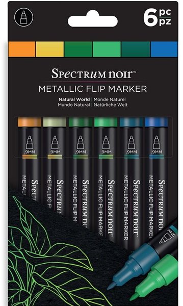 Crafter's Companion Spectrum Noir Metallic Flip Marker (6PC)-Natural World