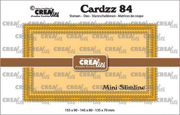 Crealies Cardzz Mini Slimline D with double stitch CLCZ84