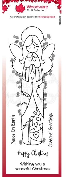Woodware Woodware Clear Singles Patch Angel 8 in x 2.6 in Stamp FRS399